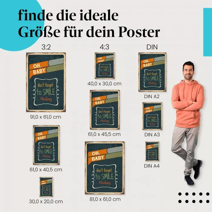 "Don't Forget to SMILE": Vintage & Gute Laune | Postereck 0845